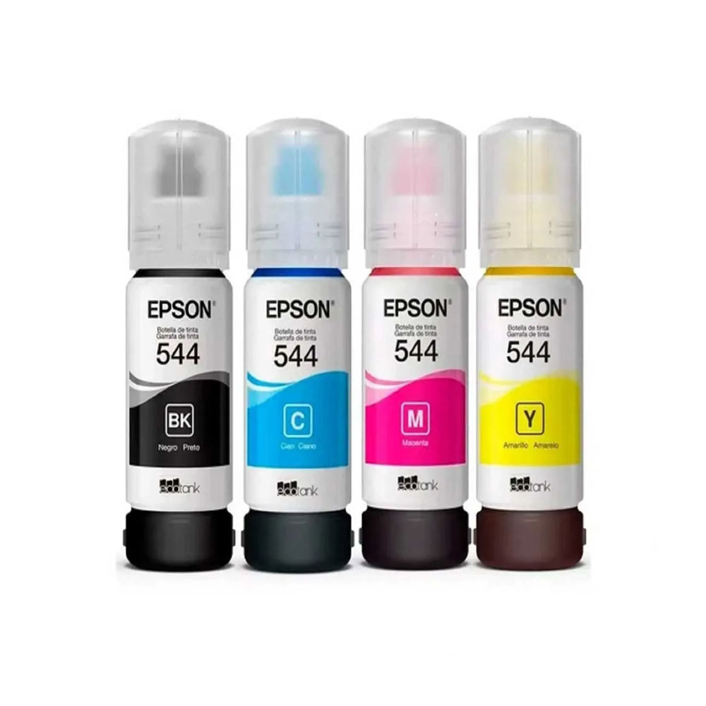 Foto 2 de Kit refil epson t544 caixa com 4 cores tinta p/ impressora