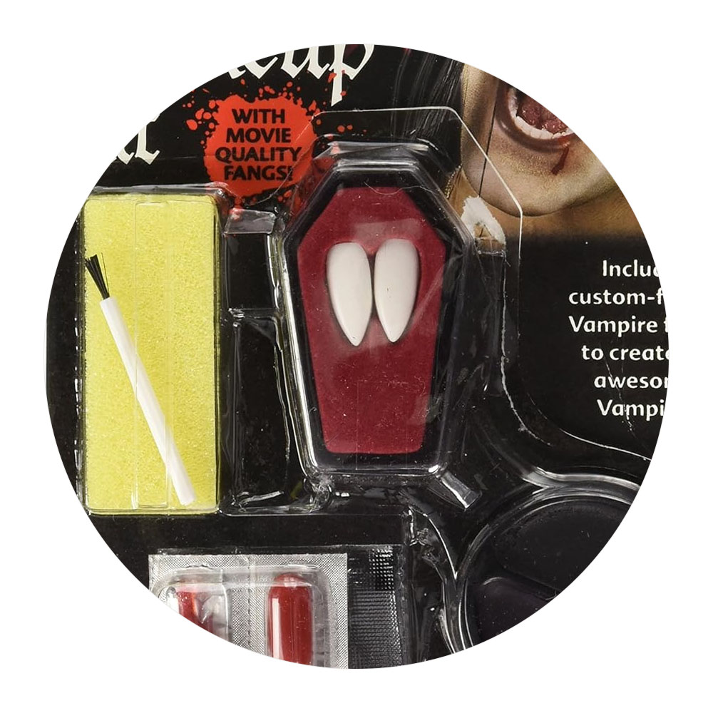 Foto 2 de Kit maquiagem vampiro com presas halloween fun world