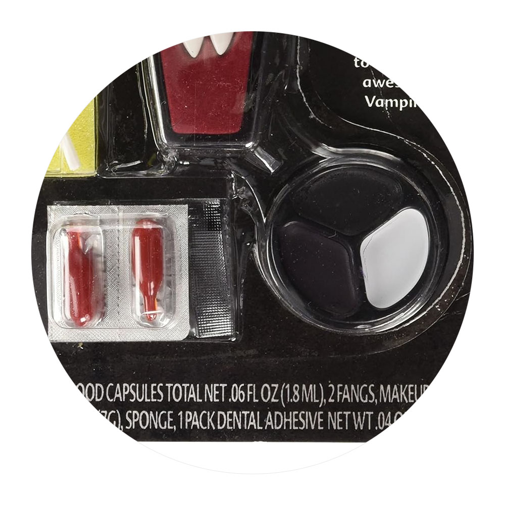 Foto 3 de Kit maquiagem vampiro com presas halloween fun world