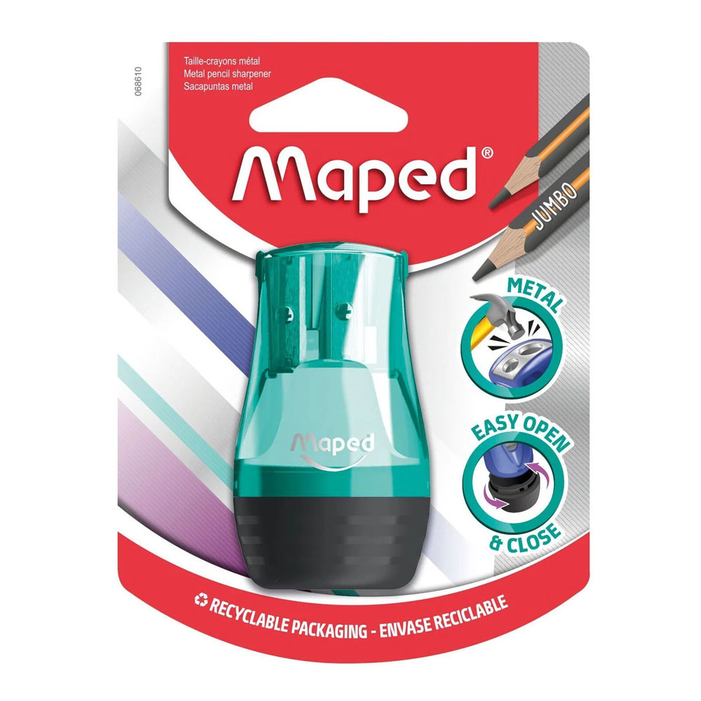 Foto 2 de Apontador de metal 2 furos c/ depósito 1und sortido maped