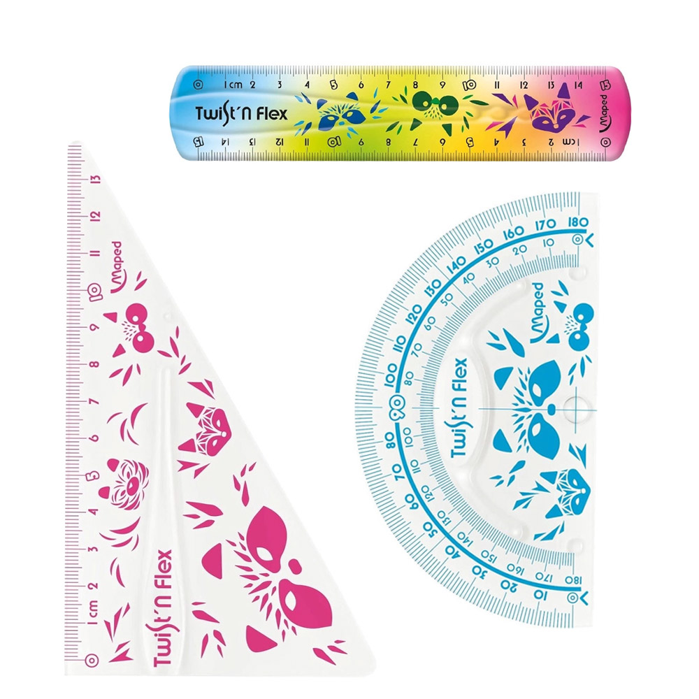 Foto 2 de Kit geométrico réguas twist´n flex 3 em 1 mini cute maped