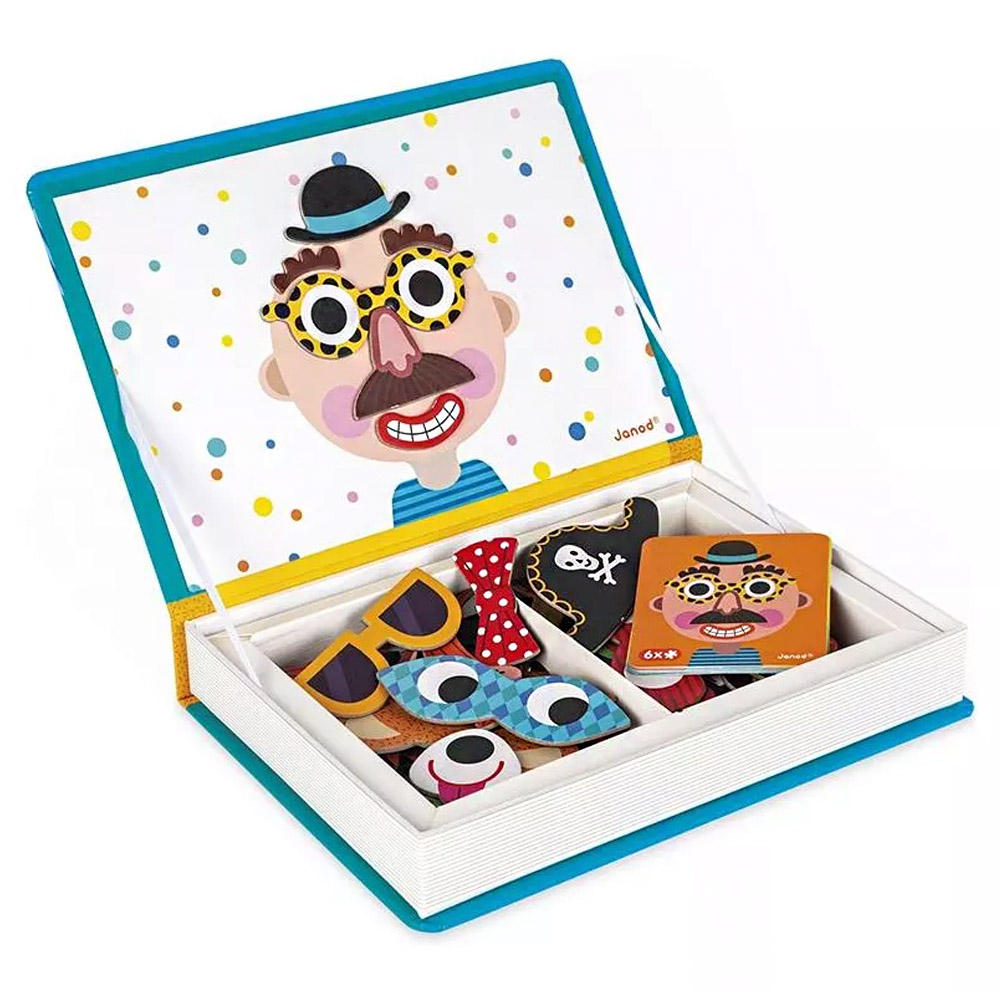 Foto 2 de Livro magnético crazy faces meninos 82 peças janod