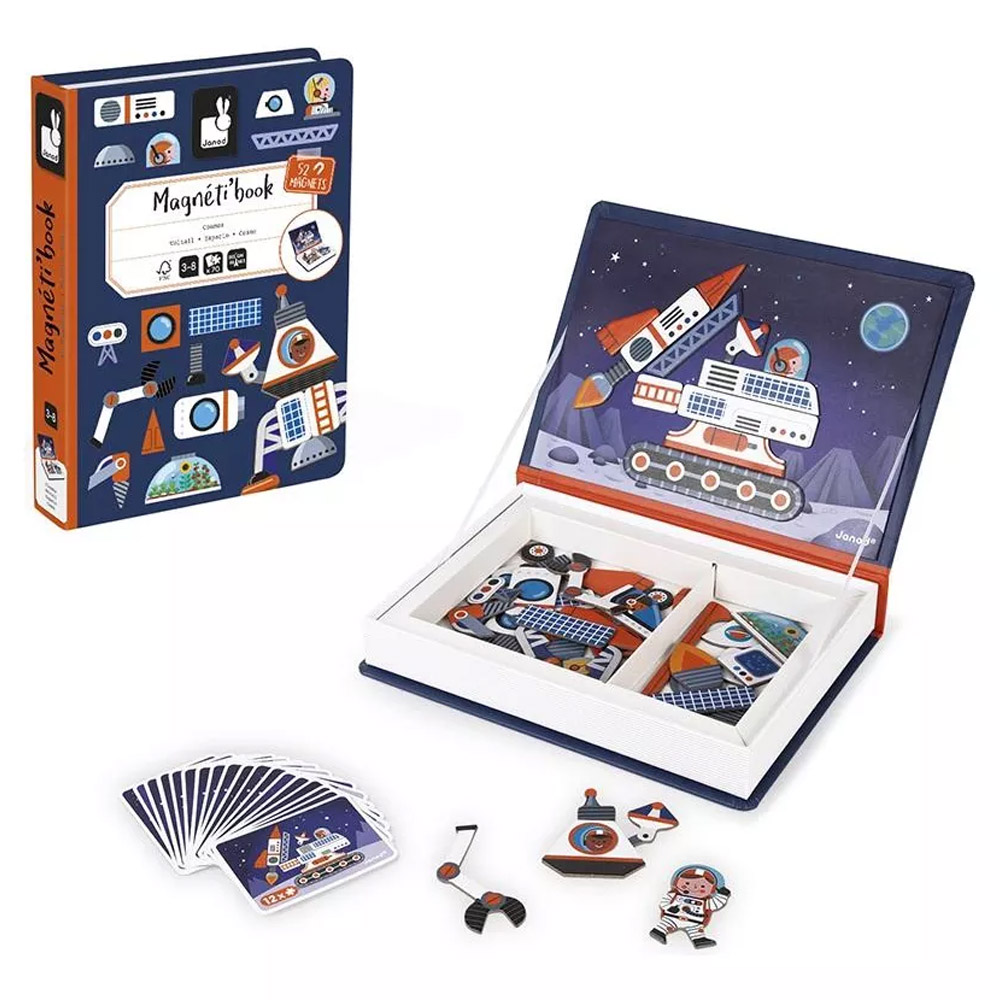 Foto 3 de Livro magnético viagem ao cosmo 70 peças janod