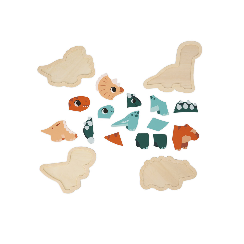 Foto 3 de Encaixa formas baby dinos 5 peças infantil janod