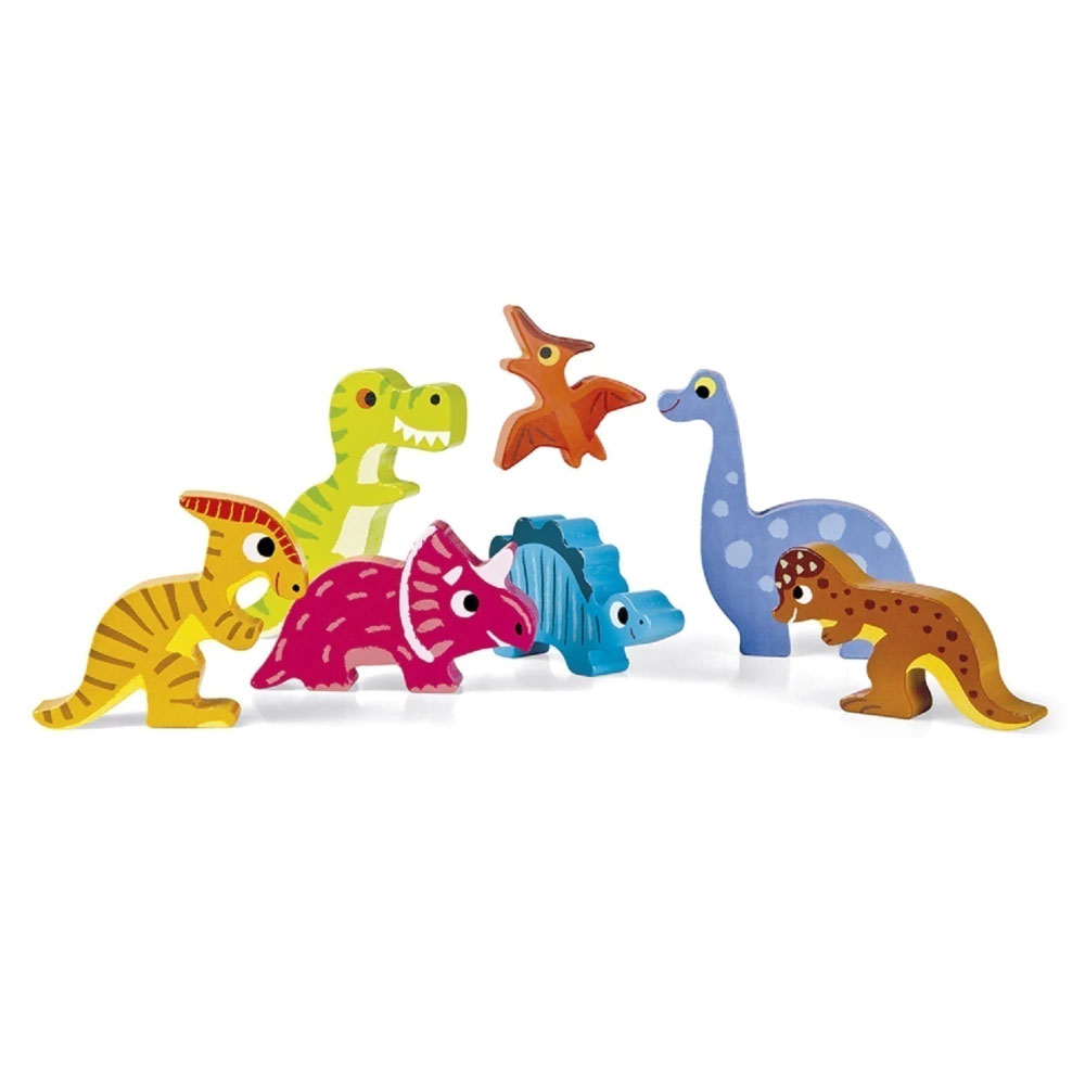Foto 2 de Brinquedo encaixe de formas 7 peças dinossauros janod