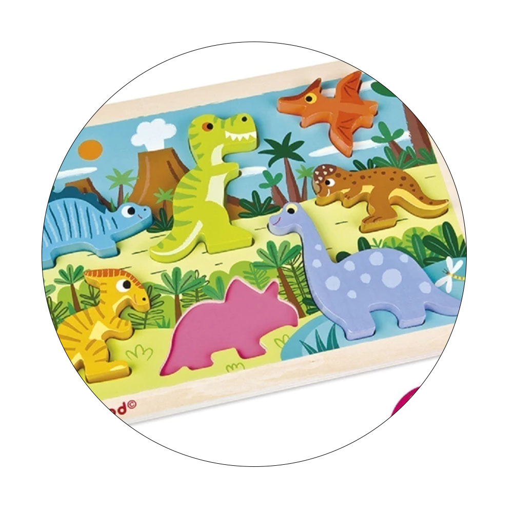 Foto 3 de Brinquedo encaixe de formas 7 peças dinossauros janod