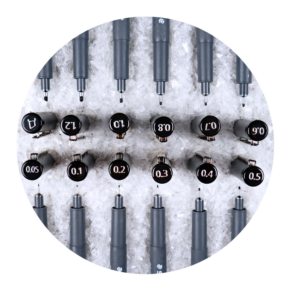 Foto 2 de Kit caneta pigment liner com 12 unidades preto staedtler