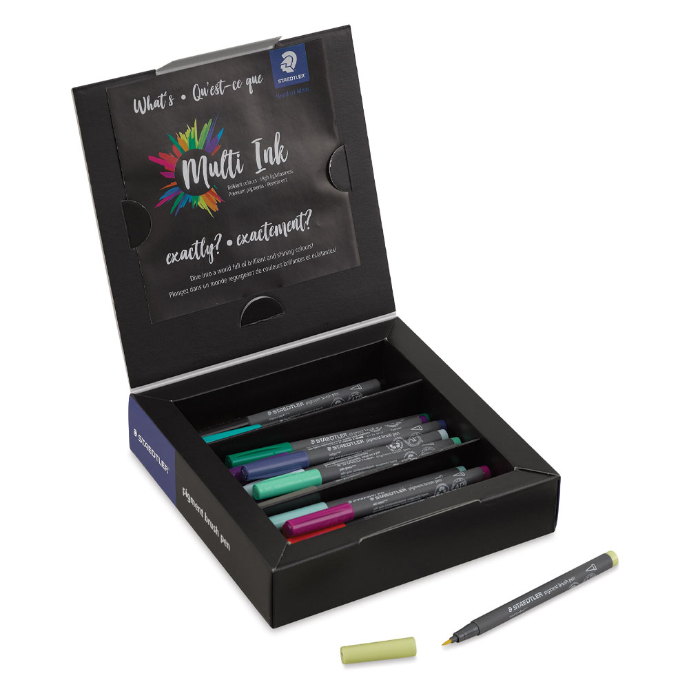 Foto 2 de Kit canetas pigment brush pen com 36 cores staedtler