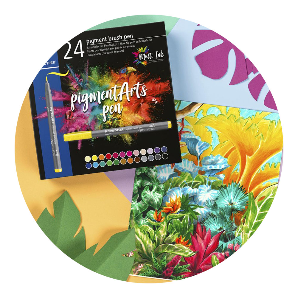 Foto 3 de Kit canetas pigment brush pen com 24 cores staedtler
