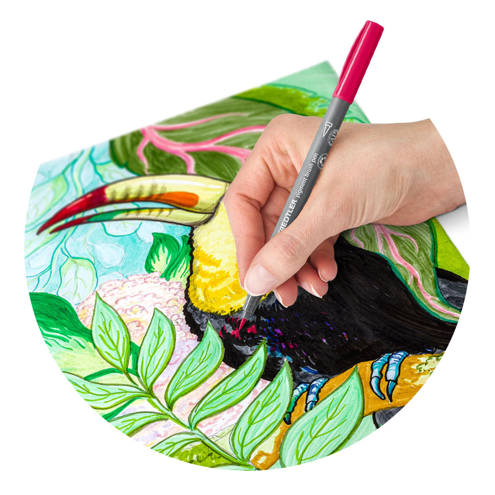 Foto 2 de Kit caneta pigment brush pen 12und nature colours staedtler