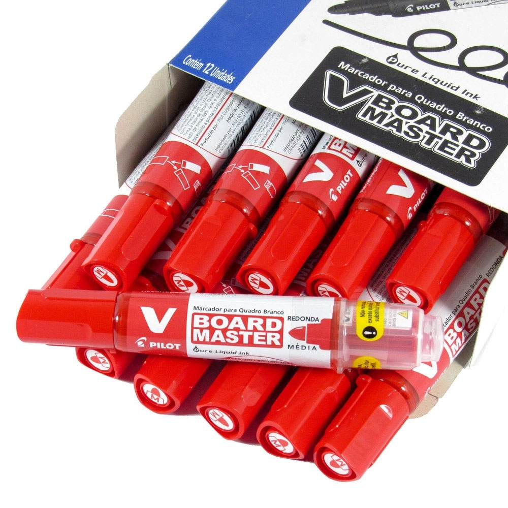 Foto 2 de Marcador quadro branco board master vermelho 12und pilot