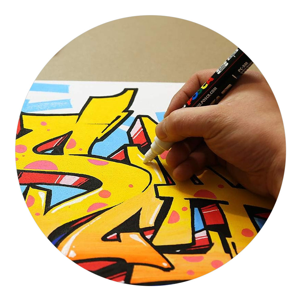 Foto 3 de Caneta ultra fina uni 0.7mm pc 1mr azul glacial posca