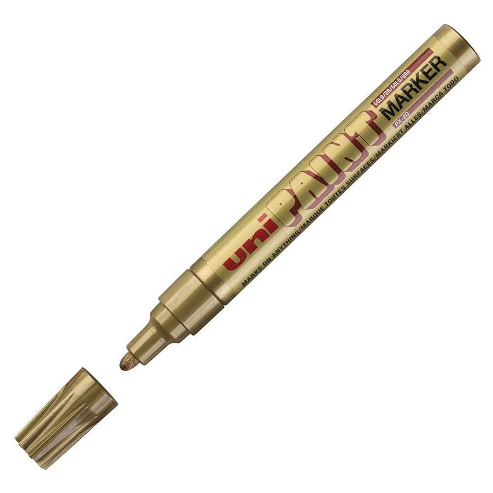 Foto 2 de Caneta uni paint marker px 20 ouro posca