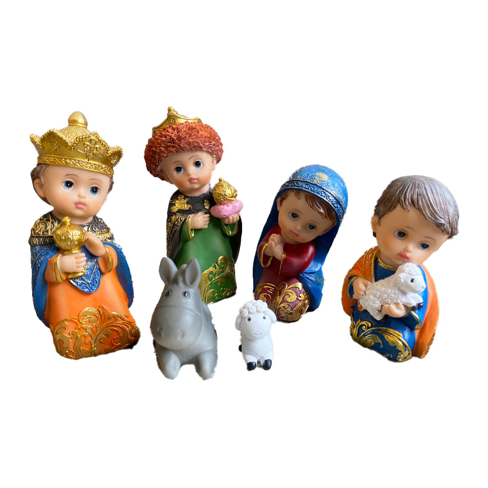 Foto 2 de Presépio natalino jesus 11 peças infantil 14cm iracema