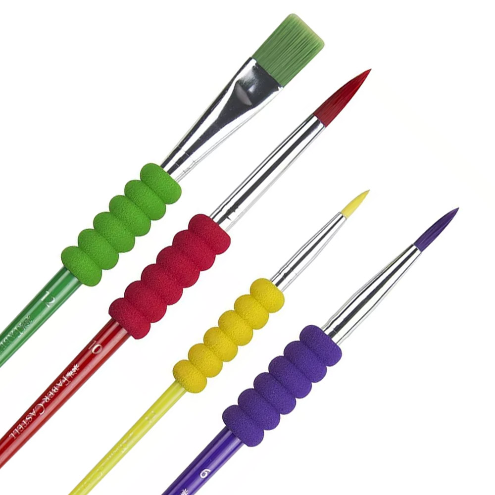 Foto 2 de Kit 4 pincéis de pintura soft touch artístico faber castell