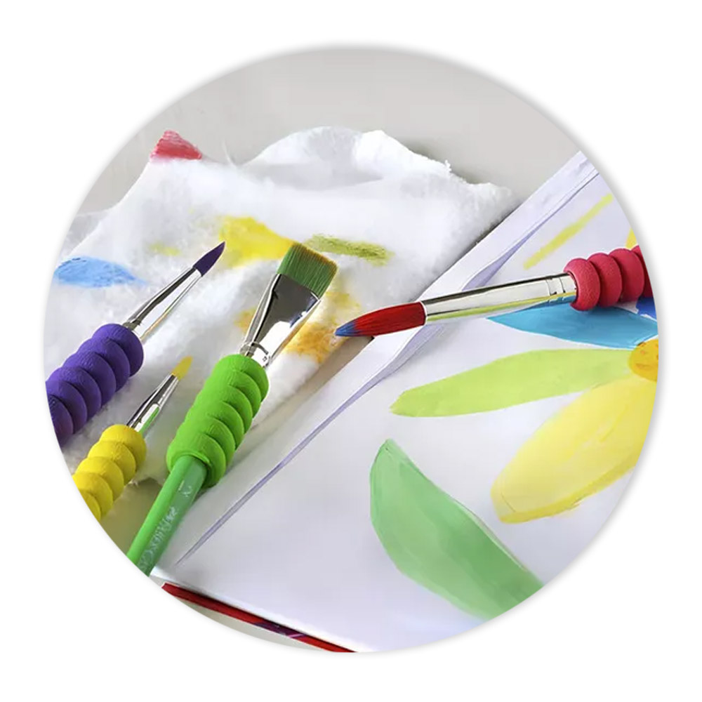 Foto 3 de Kit 4 pincéis de pintura soft touch artístico faber castell