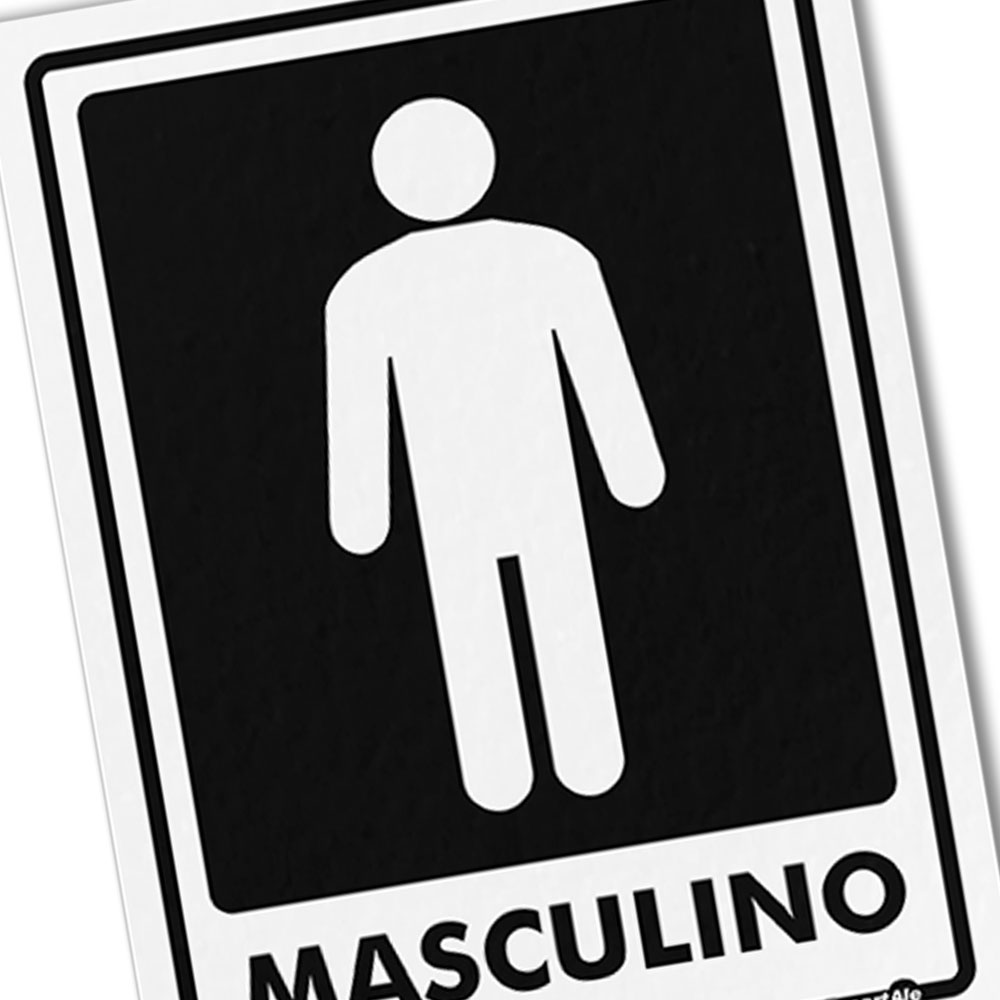 Foto 2 de Placa sinalizadora 15x20cm banheiro masculino
