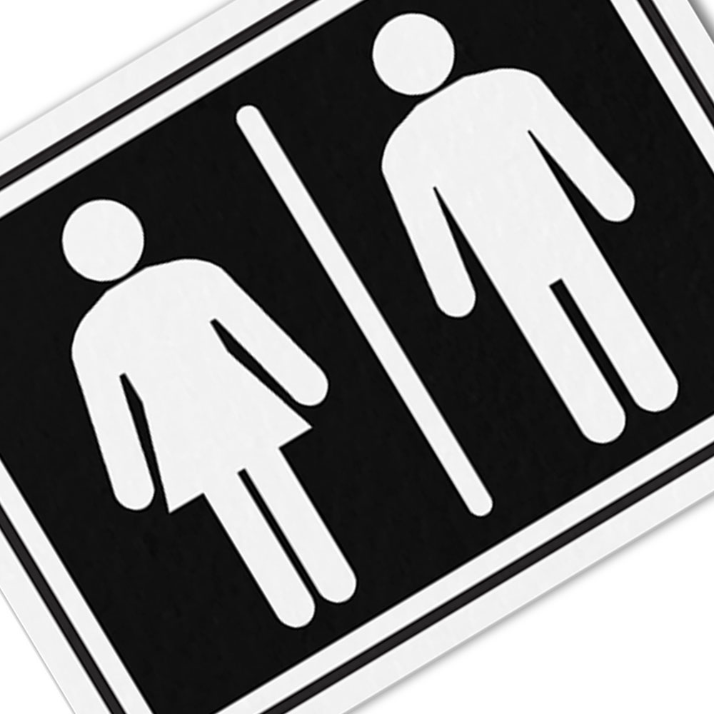 Foto 2 de Placa sinalizadora 15x20cm masculino/feminino encartale