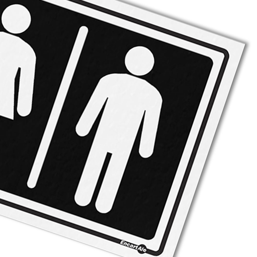 Foto 3 de Placa sinalizadora 15x20cm masculino/feminino encartale