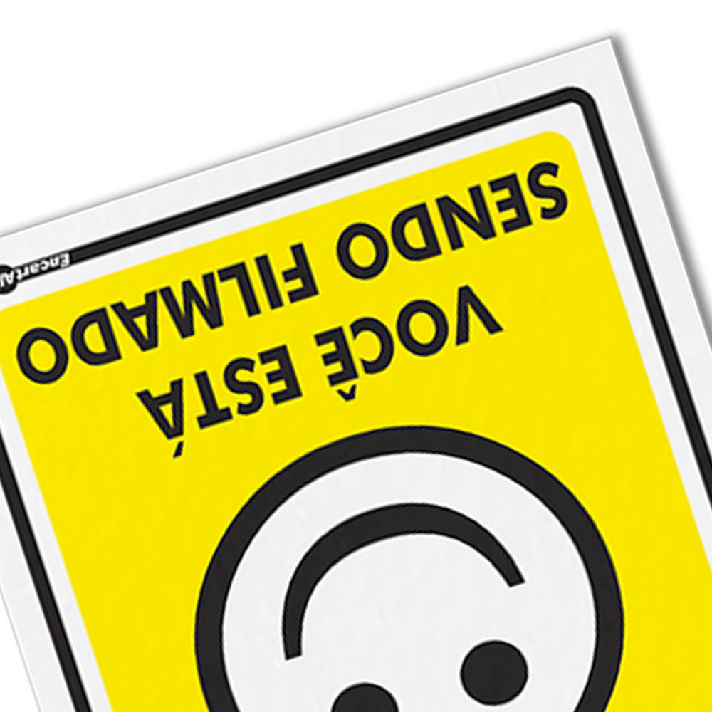 Foto 3 de Placa sinalizadora 15x20cm sorria você está sendo filmado