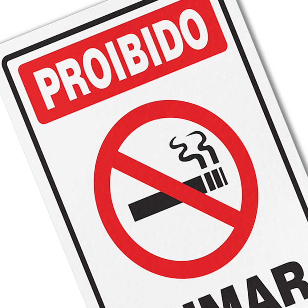 Foto 2 de Placa sinalizadora 15x20cm proibido fumar encartale
