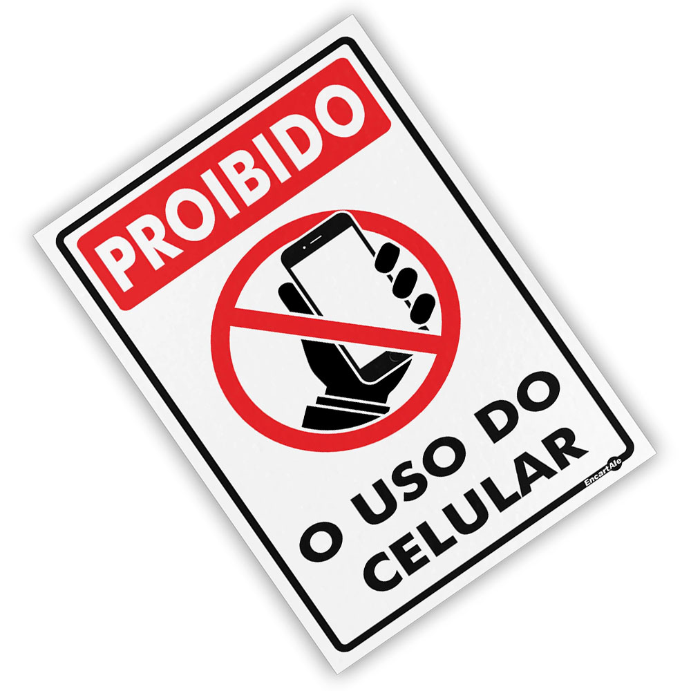Foto 3 de Placa sinalizadora 15x20cm proibido uso do celular encartale
