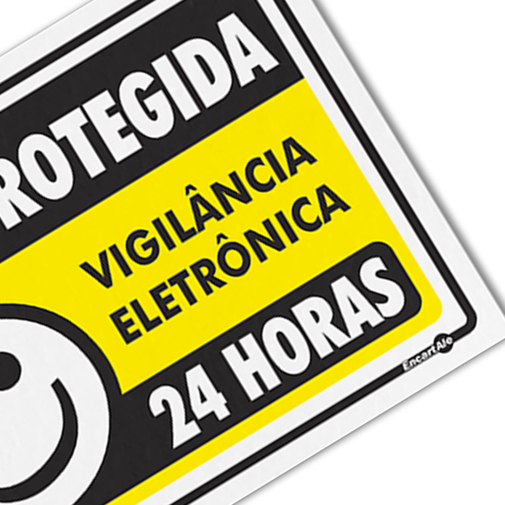 Foto 2 de Placa sinalizadora 15x20cm área protegida 24 horas encartale