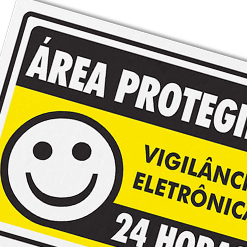 Foto 3 de Placa sinalizadora 15x20cm área protegida 24 horas encartale