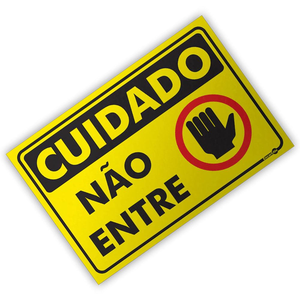 Foto 2 de Placa sinalizadora 20x30 cuidado não entre encartale