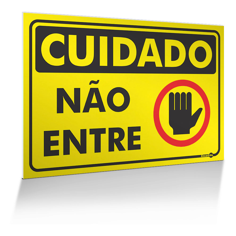 Foto 3 de Placa sinalizadora 20x30 cuidado não entre encartale