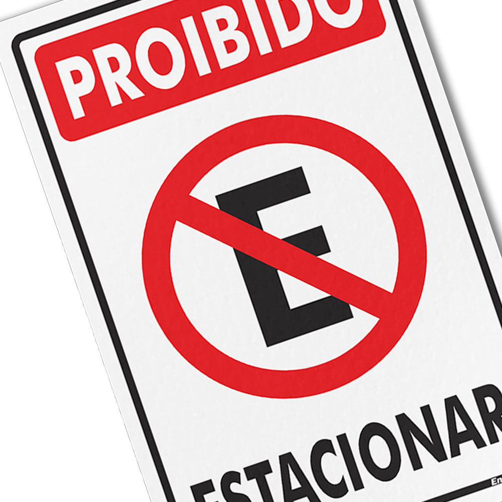 Foto 2 de Placa sinalizadora 15x20cm proibido estacionar encartale