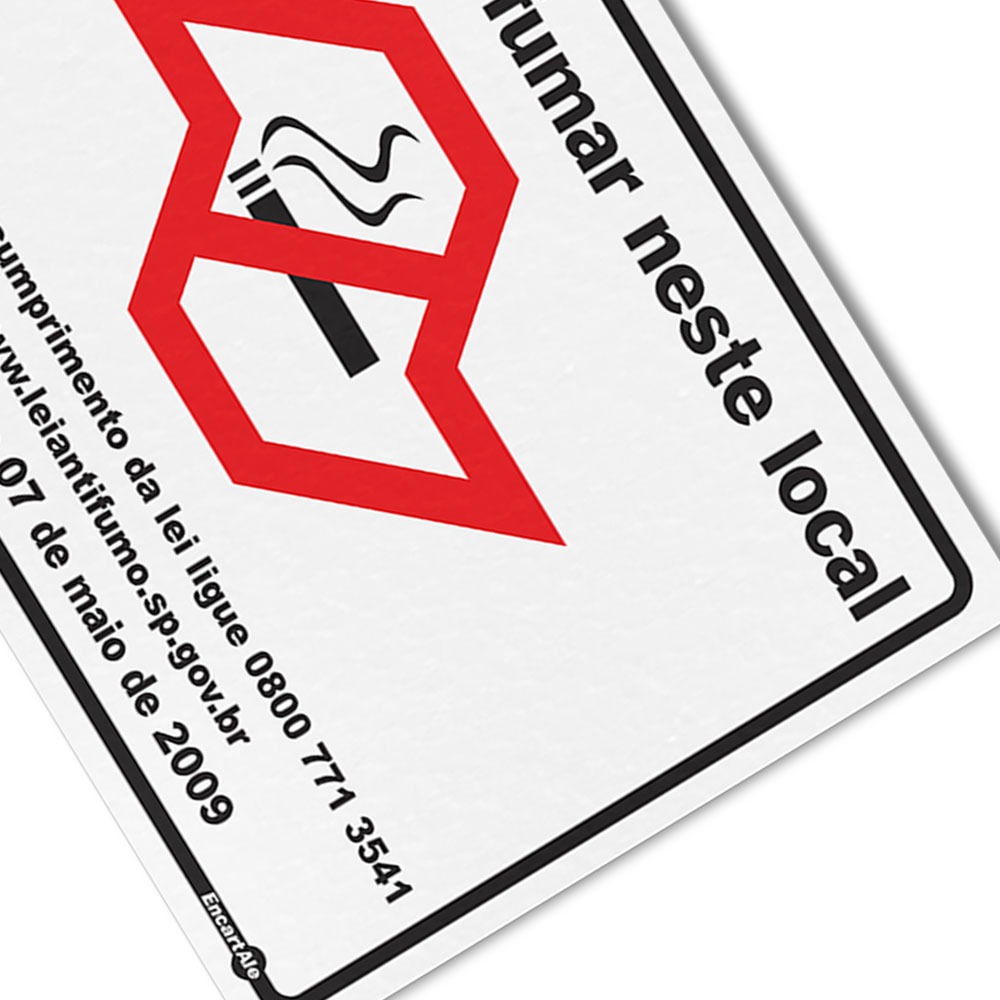 Foto 3 de Placa sinalizadora 15x20cm é proibido fumar neste local sp