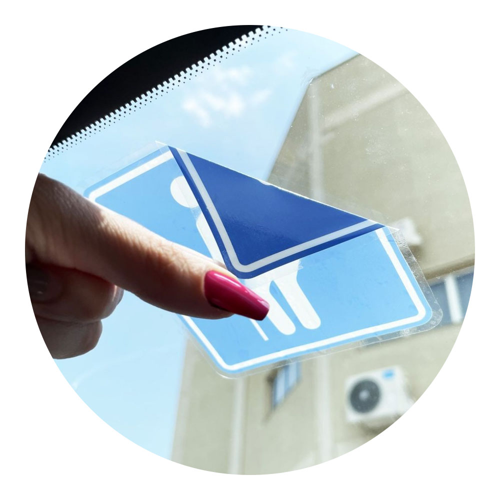 Foto 3 de Vinil adesivo deficiente físico vidro encartale 10x10cm 03un