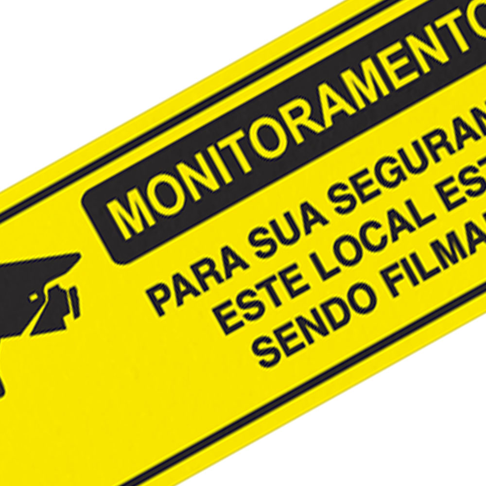Foto 2 de Placa sinalizadora 13x30cm monitoramento encartale