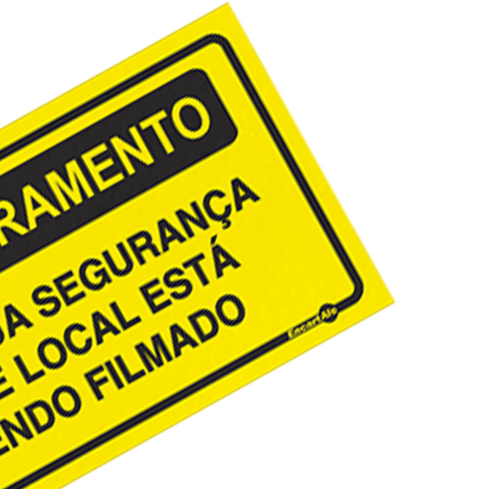 Foto 3 de Placa sinalizadora 13x30cm monitoramento encartale