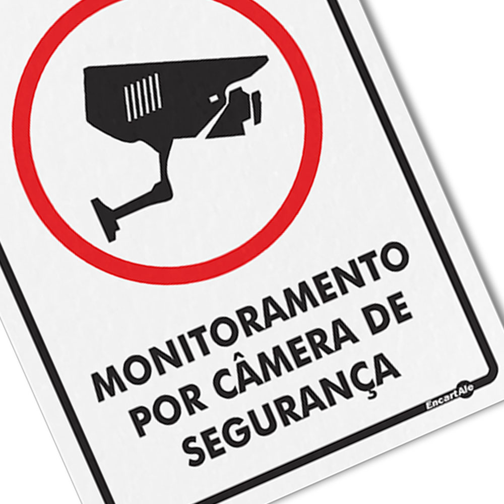 Foto 2 de Placa sinalizadora 15x20cm monitoramente por câmera