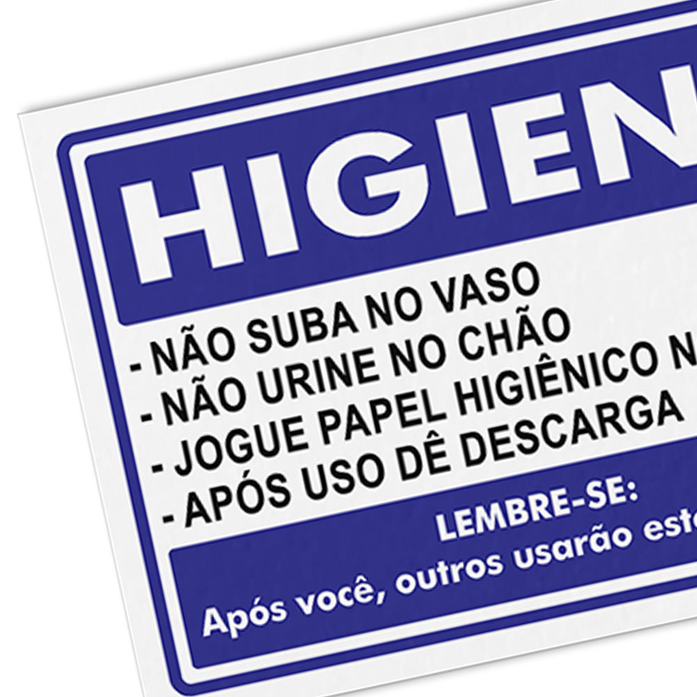 Foto 2 de Placa sinalizadora 15x20 higiene não suba no vaso encartale