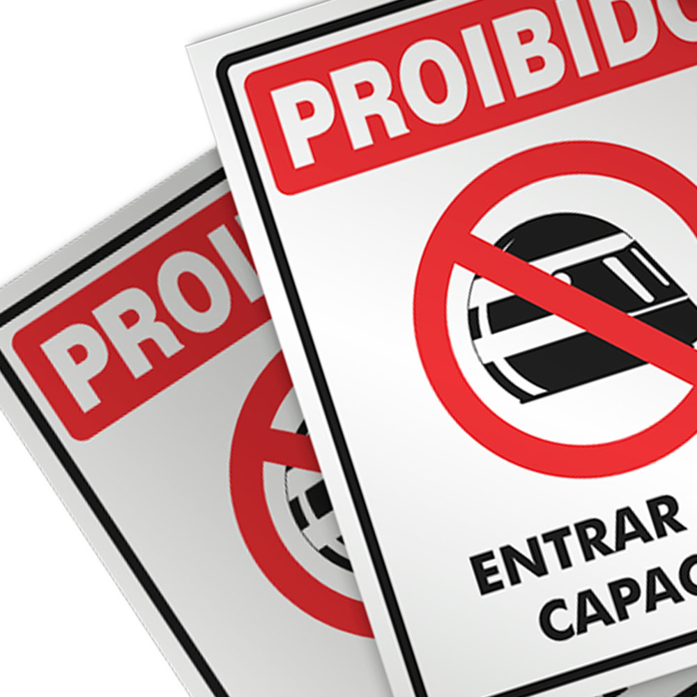 Foto 2 de Placa sinalizadora proibida entrada c/ capacete av 31 encart
