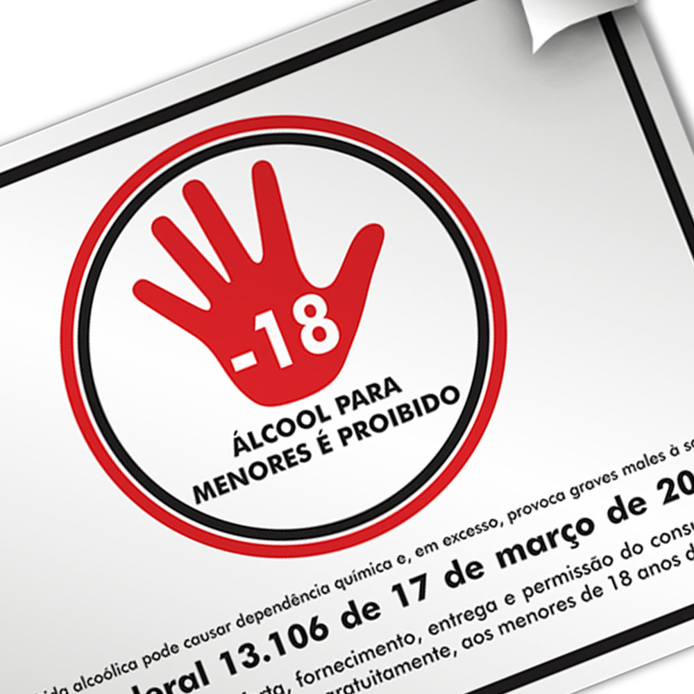 Foto 2 de Adesivo proibido bebida para menores 2 unid encartale