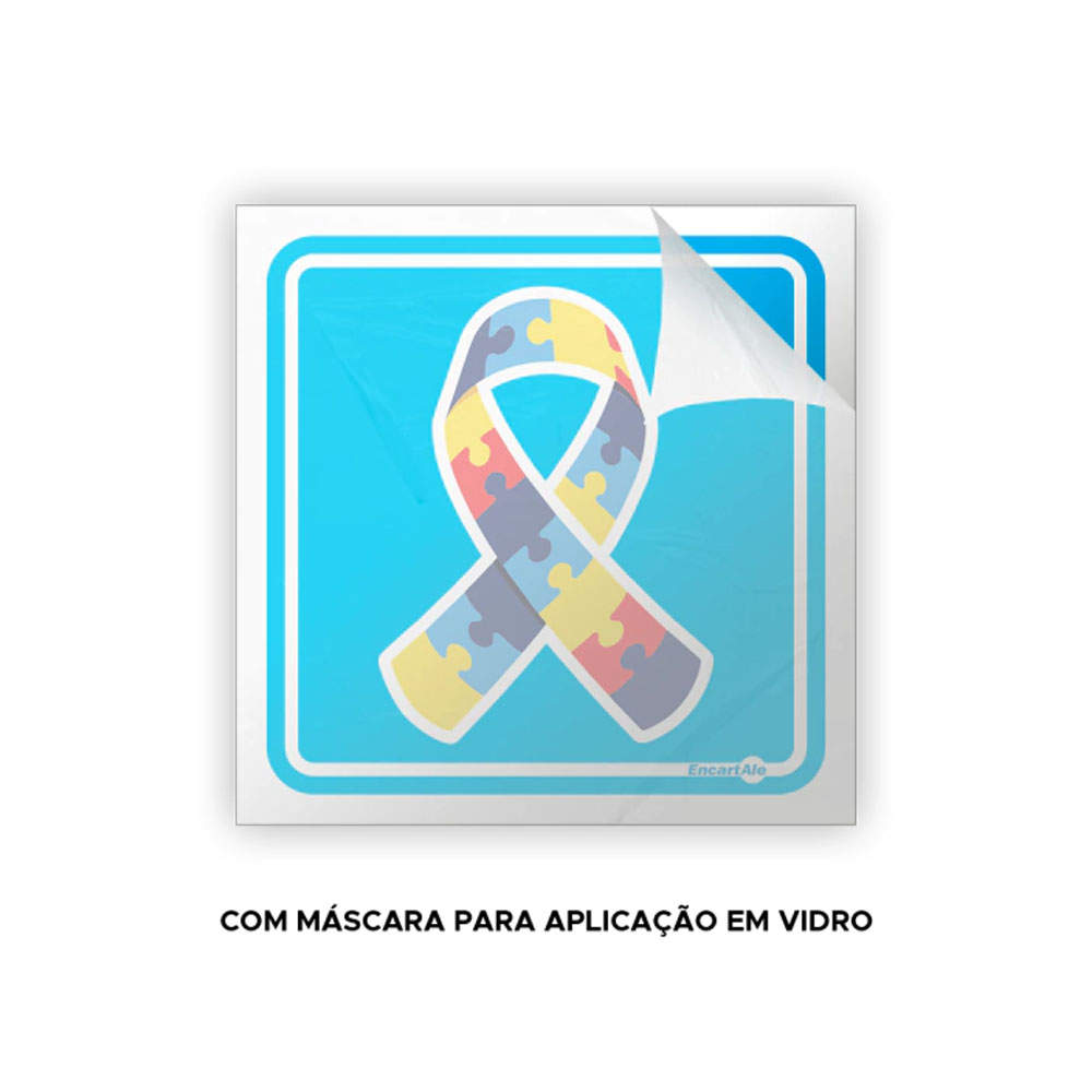 Foto 2 de Adesivo indicativo vinil para vidro autista 3und encartale