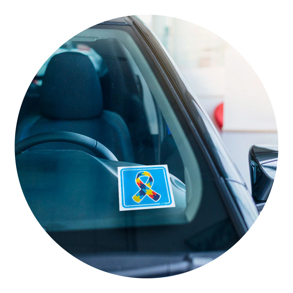 Foto 3 de Adesivo indicativo vinil para vidro autista 3und encartale