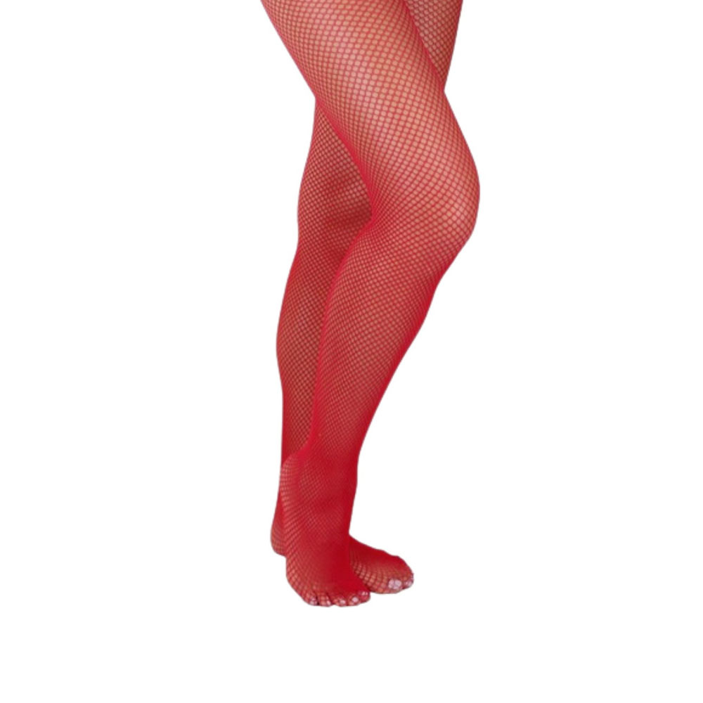 Foto 2 de Meia calça arrastão juvenil vermelho tam único ferrutextil