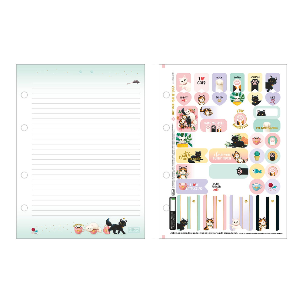 Foto 2 de Refil tiliflex fichário purrfect cats 80fls tilibra