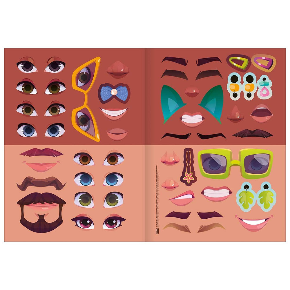 Foto 2 de Álbum atividades c/ adesivos caras e bocas pessoas tilibra