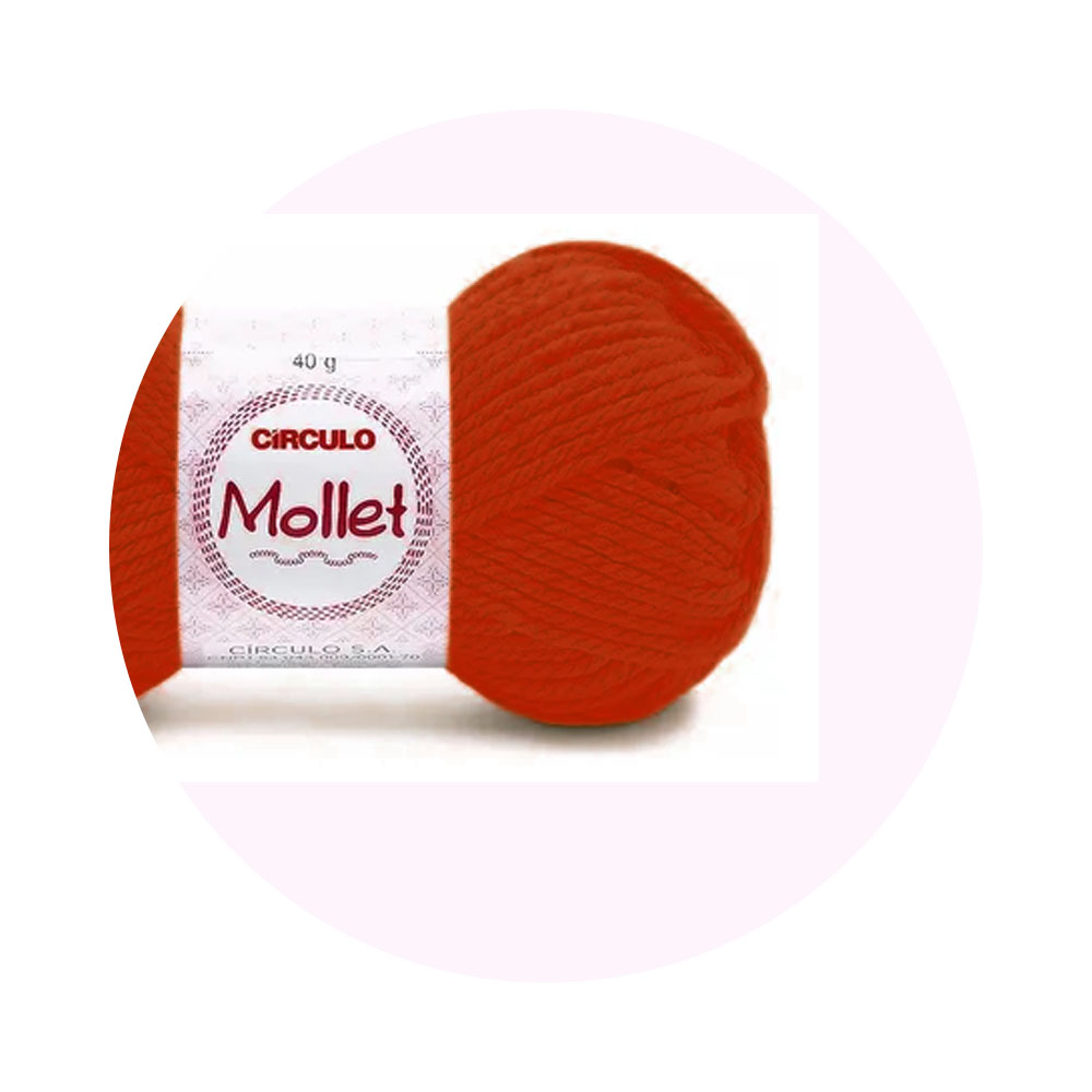Foto 3 de Lã mollet 40g vermelho chama 145 circulo