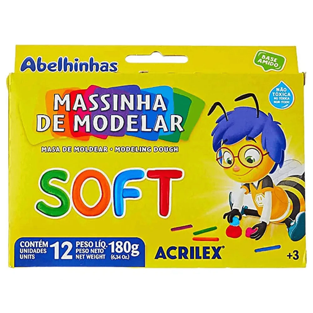 Foto 3 de Massinha de modelar soft com 12 cores acrilex