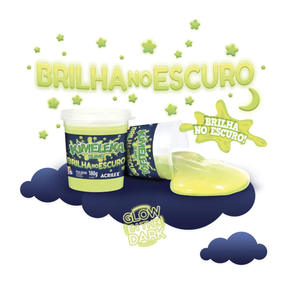 Foto 2 de Kimeleka slime brilha no escuro 180g acrilex