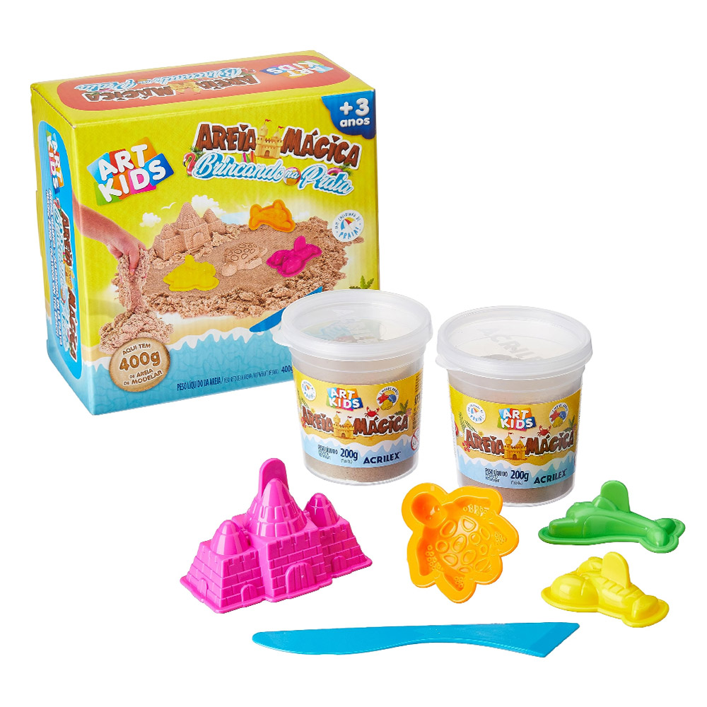 Foto 2 de Areia mágica 400g brincando na praia acrilex