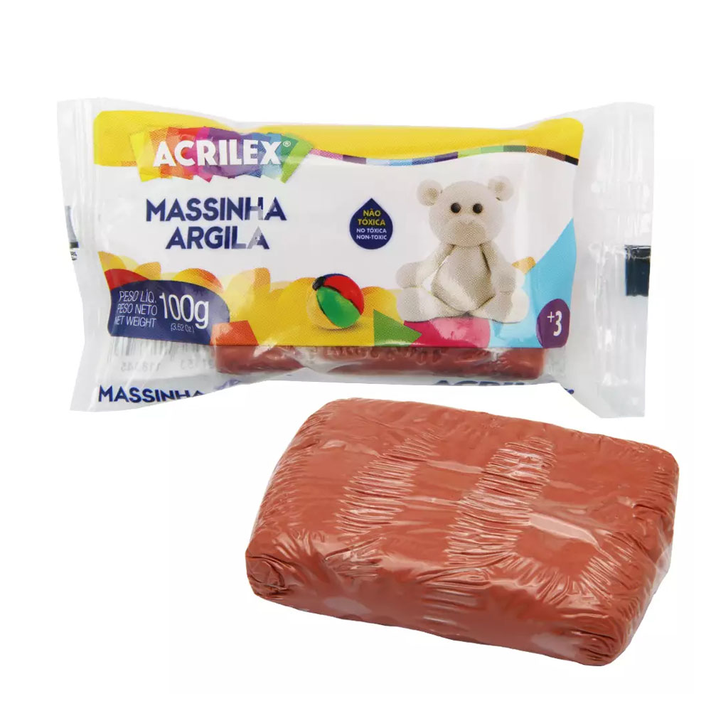 Foto 2 de Massinha argila 100g terracota acrilex