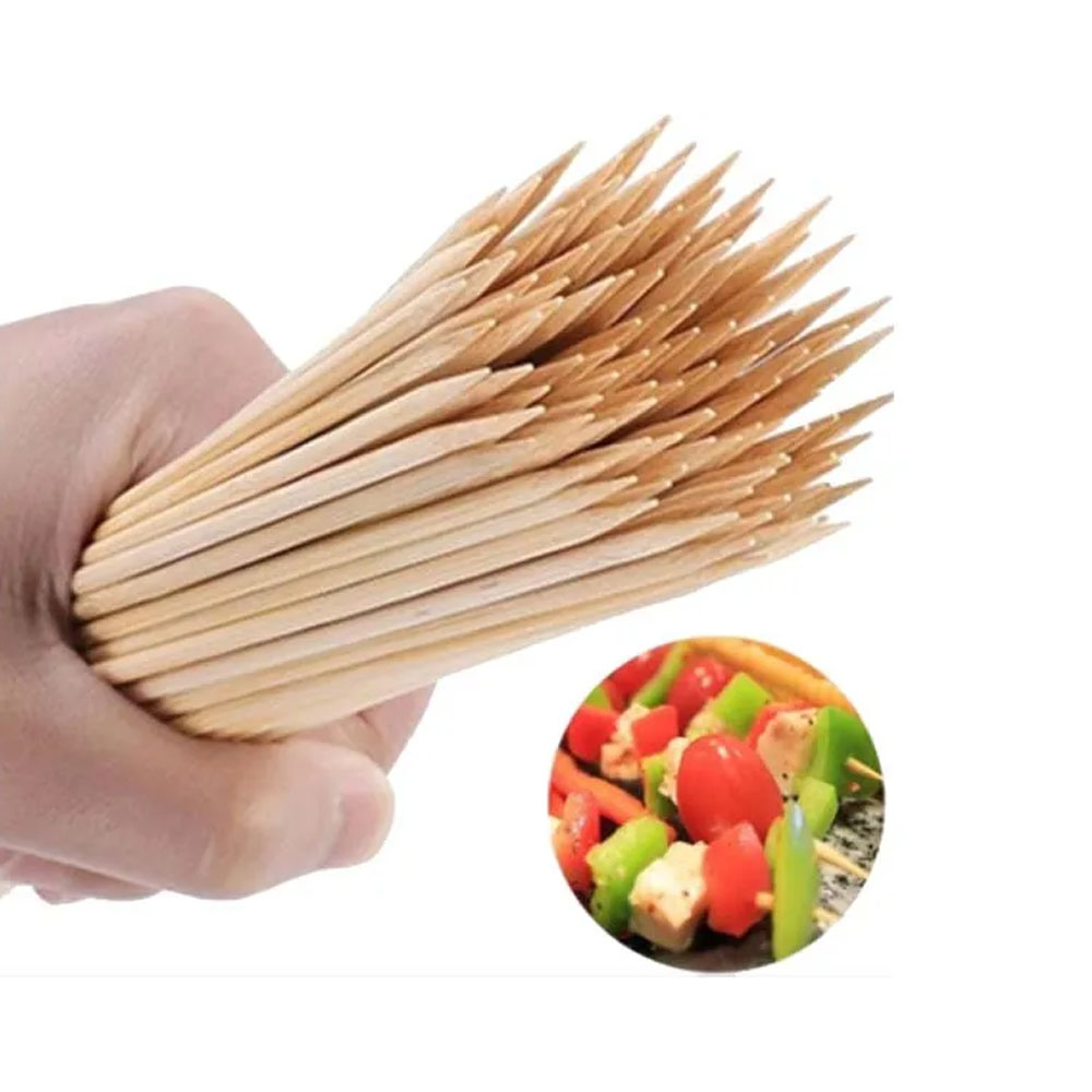Foto 2 de Espeto de bambu com 18cm com 50 unidades